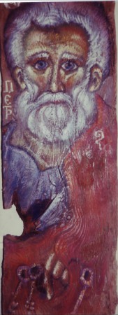 Αγ. Πέτρος, Λαδοπαστέλ σε παλαιό ξύλο